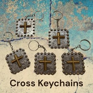 Cross Keychain Of Metal & Copper